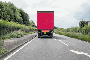 Illustration for the theory test question: You are following this vehicle. Why should you not follow too closely?