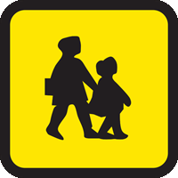 Illustration for the theory test question: Where would you see this sign?