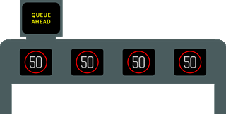 Illustration for the theory test question: What is the meaning of this sign on a smart motorway?