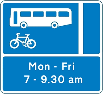 Illustration for the theory test question: When are you permitted to drive a car in this bus lane?