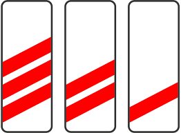 Illustration for the theory test question: What do these markers mean?