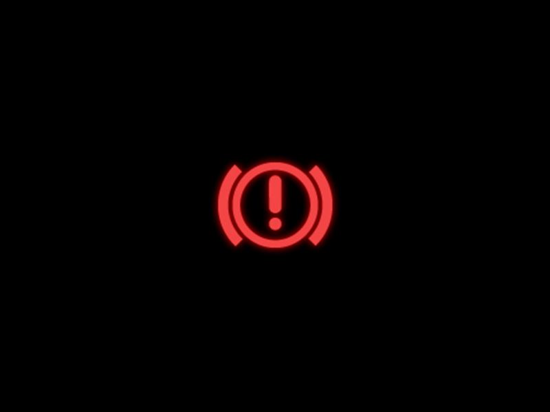 Illustration for the theory test question: What is meant if this light comes on while driving?
