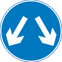Illustration for the theory test question: What does this sign mean?